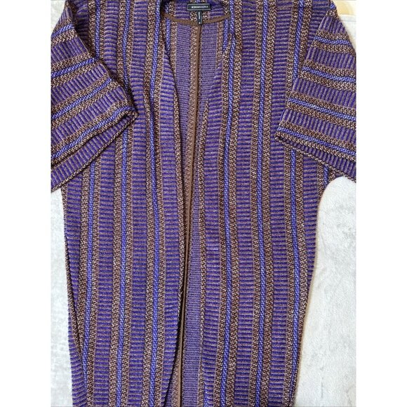 BCBG MAXAZRIA duster Cardigan Kimono Style Purple Brown Oversized Women’s XS - Picture 7 of 11